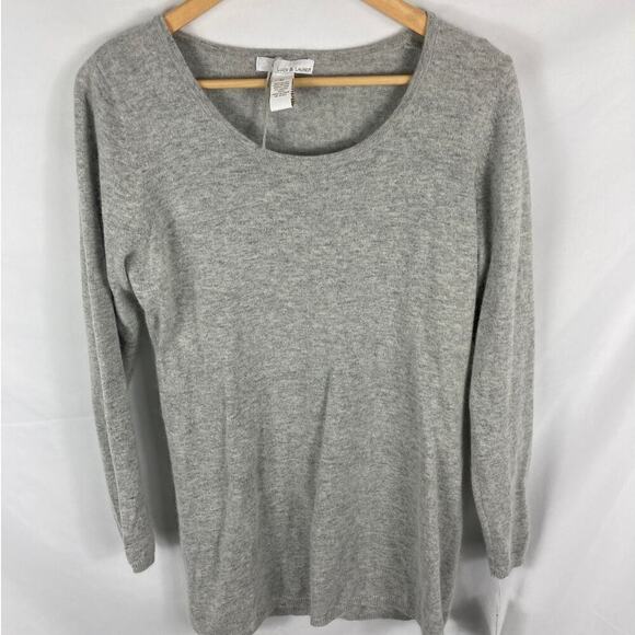 NWT Lucy & Laurel Grey Angora Lamb Wool Sweater Size XL - Picture 1 of 4